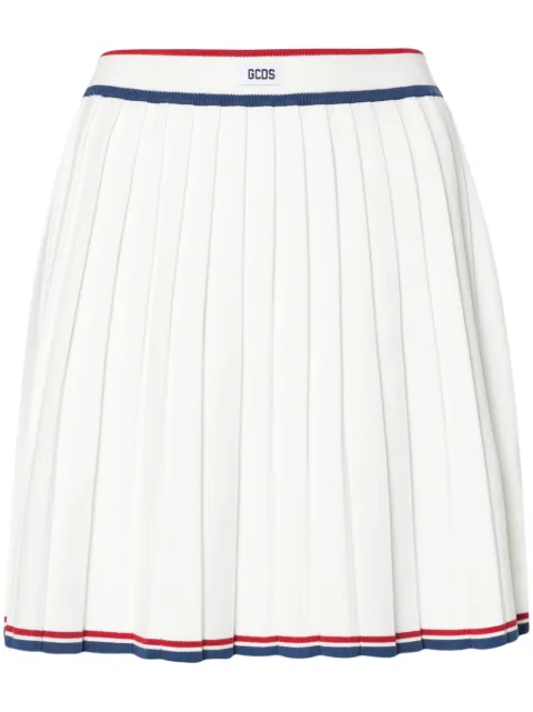 GCDS pleated knit skirt White A1CW3200KC2
