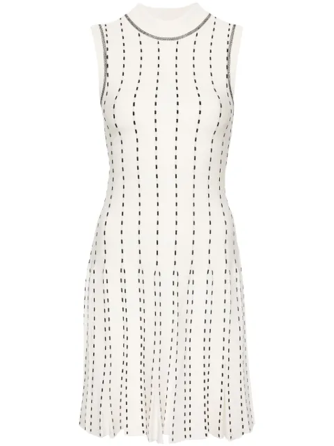 SIMKHAI contrast-stitch pleated minidress White 1241038K