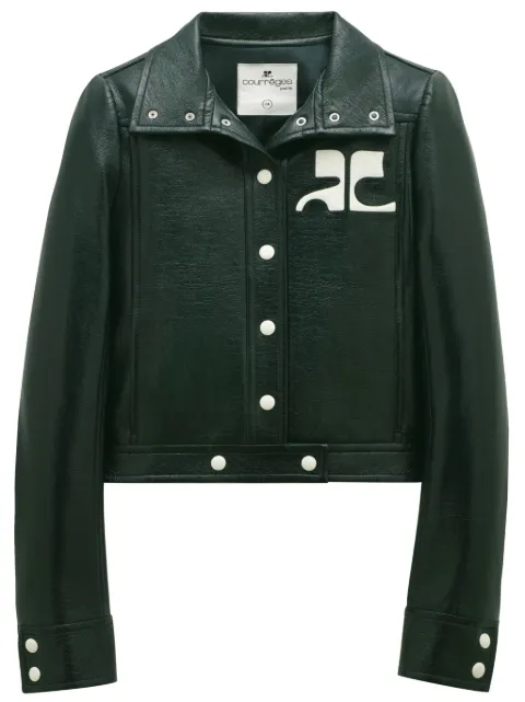 Courrèges Reedition vinyl jacket Green PERCBL005VY0014