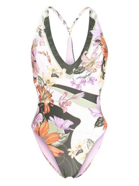 Agua Bendita Aloe floral-print swimsuit Multicolour 12796