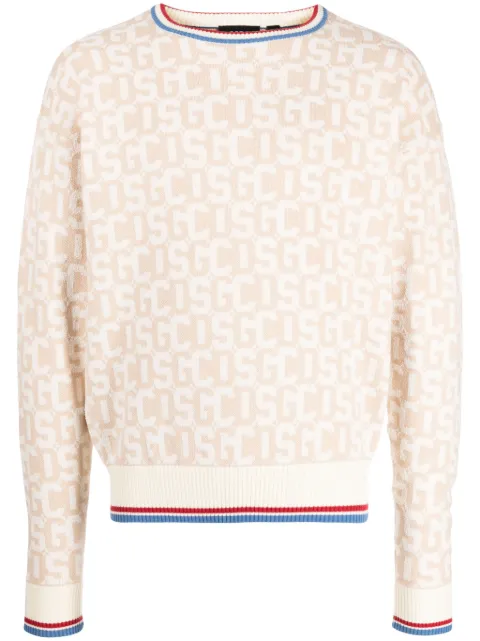 GCDS intarsia-knit logo jumper Neutrals A1CM1508KB3