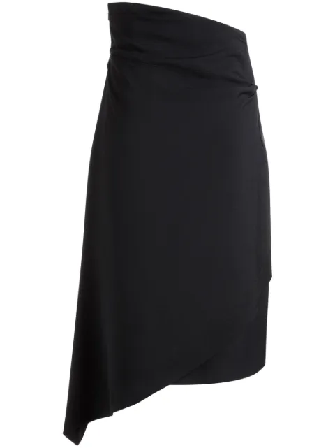 Bally wrap asymmetric midi skirt Black WSK011VI069