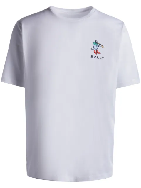 Bally logo-embroidered cotton T-shirt White MJE06TCO018