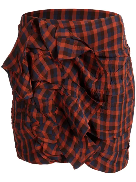 Bally checked ruched mini skirt Red WSK013VI070