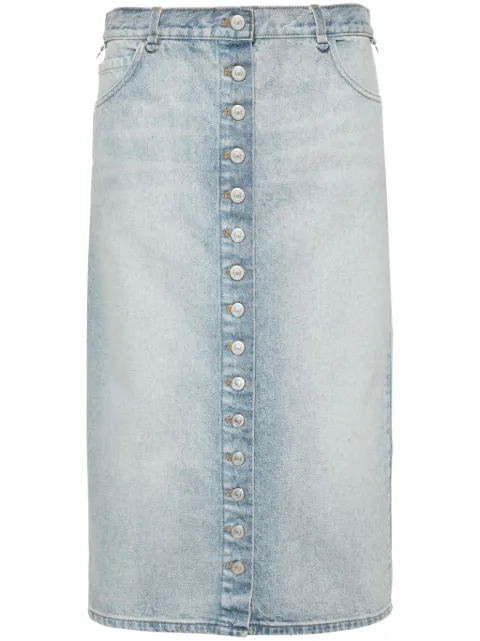 Courrèges D-rings denim midi skirt Blue 124DJU155DE0016