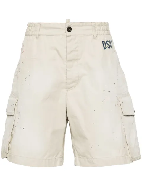 DSQUARED2 paint splatter-detail cargo shorts Neutrals S74MU0833S41794