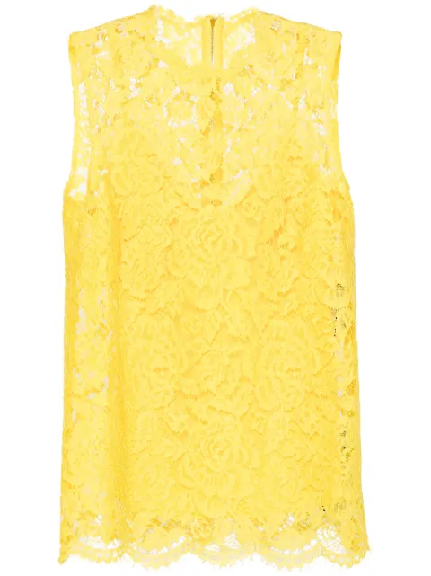 Dolce & Gabbana cordonetto-lace top Yellow F73G9THLM7L