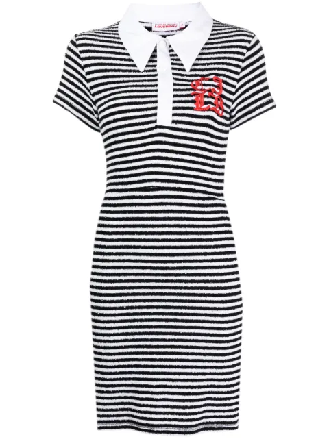 Charles Jeffrey Loverboy Wednesday stripe-print minidress White 43060301