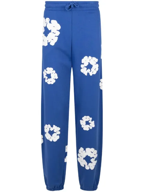 Denim Tears wreath-print track pants Blue DT11
