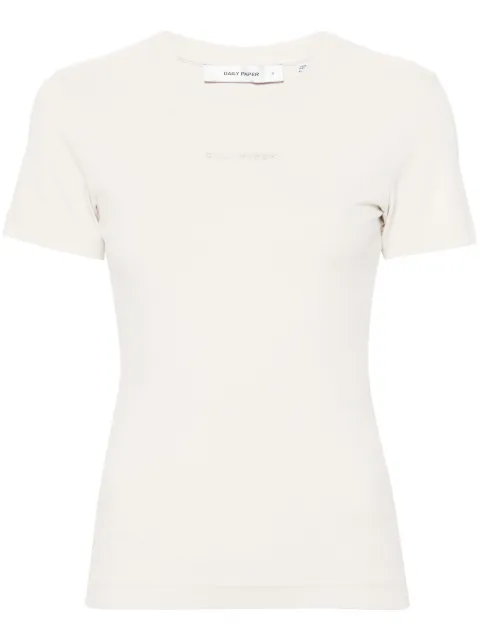 Daily Paper Logotype embroidered-logo T-shirt Neutrals 2412023