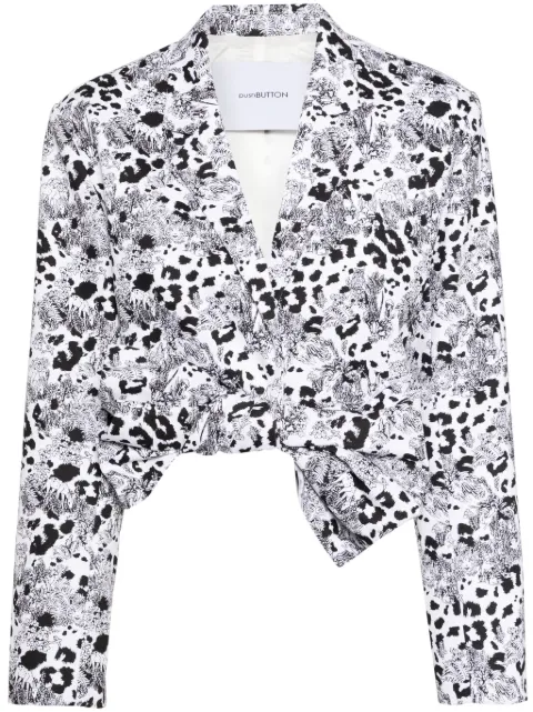 pushBUTTON bow printed cropped jacket White PB2410111PW