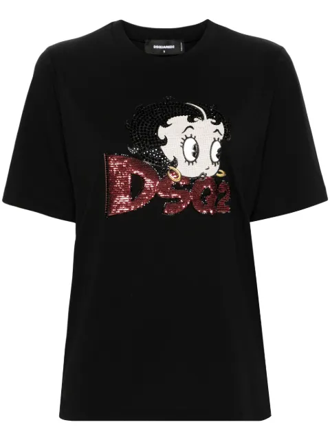 DSQUARED2 x Betty Boop cotton T-shirt Black S75GD0407S24668