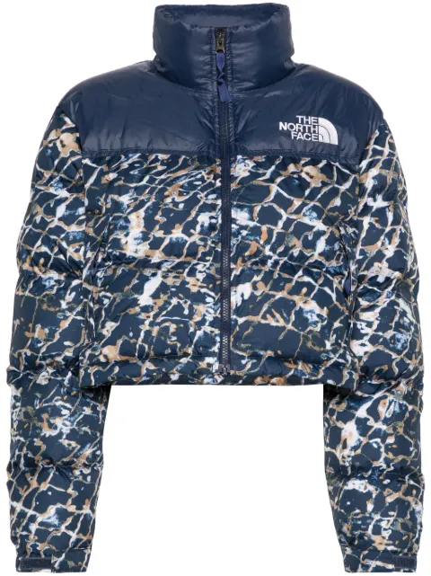 The North Face abstract-print quilted jacket Blue NF0A5GGE