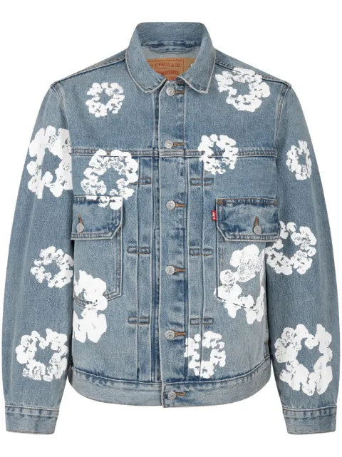 Denim Tears x Levi's wreath-print denim jacket Blue DT13