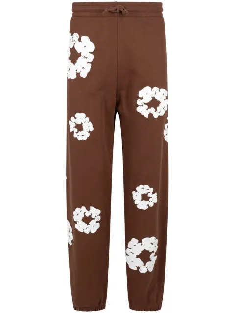 Denim Tears wreath-print track pants Brown DT12