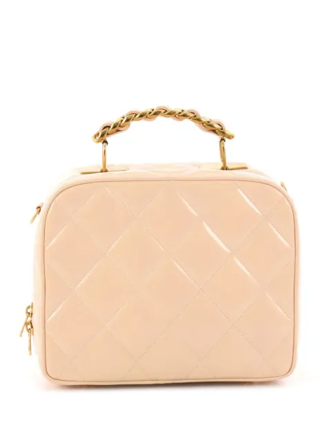 CHANEL Pre-Owned 1991 mini vanity bag Neutrals CHANELBEIGEVANITYTOPHANDLE
