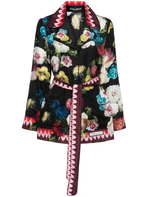 Dolce & Gabbana floral-print silk shirt Black F5Q03THI1RDHH4YF