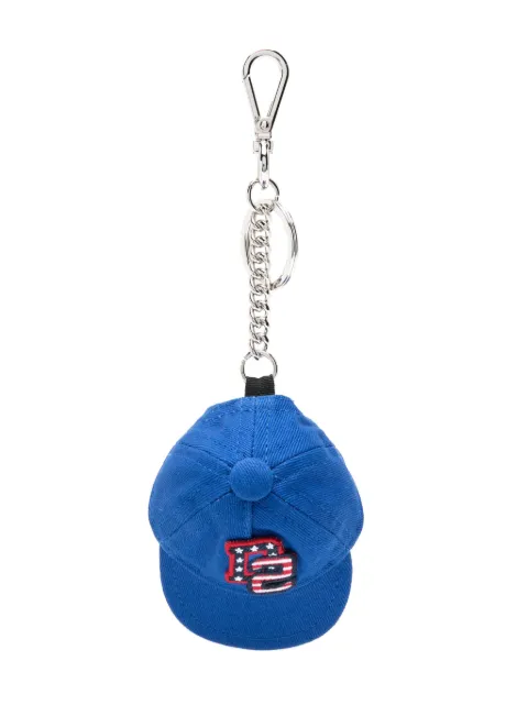 DSQUARED2 logo-patch cap keychain Blue KRM008505C00001