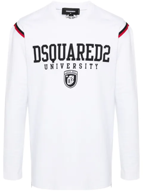 DSQUARED2 stripe-detail long-sleeve T-shirt White S74GD1218S24658