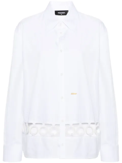 DSQUARED2 ring-hardware cotton shirt White S72DL0751S36275