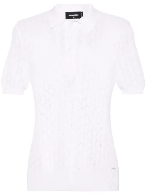 DSQUARED2 open-knit polo shirt White S71HA1288D13009