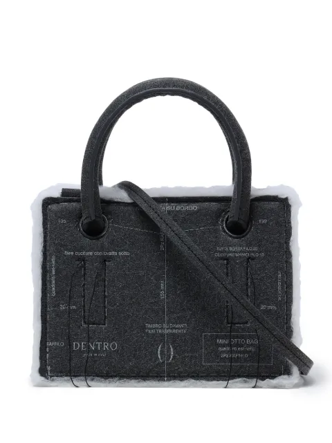 DENTRO Mini Otto Paper leather tote bag Grey 24SDNBO005PPAPER