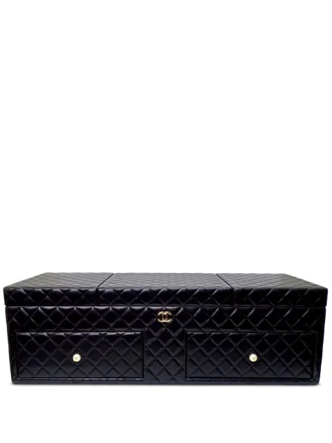 CHANEL Pre-Owned 2010 diamond-quilted jewellery box Black CHANELGRANDVANITY2010