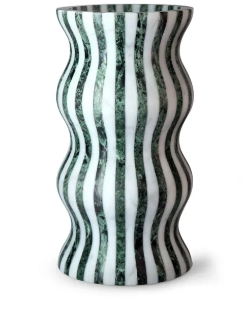 Editions Milano Versilia striped marble vase Green BL2031