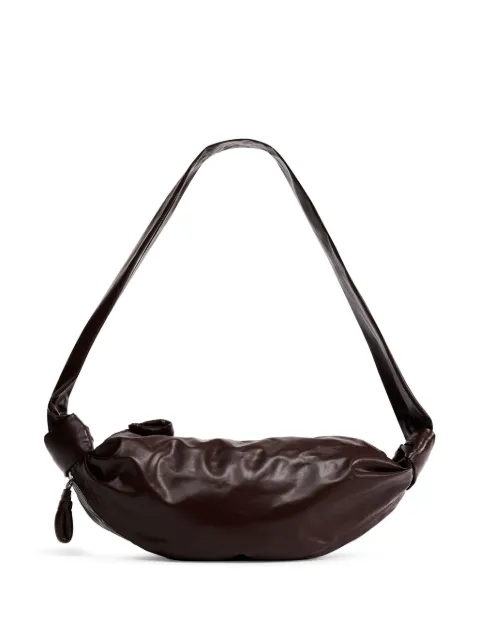 LEMAIRE small soft Croissant bag in paper leather Brown BG0092LL0028