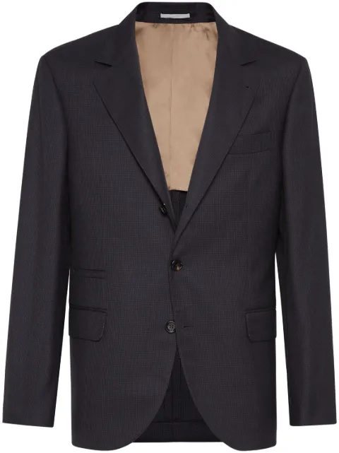 Brunello Cucinelli houndstooth virgin-wool blazer Grey MD4677BTCC009