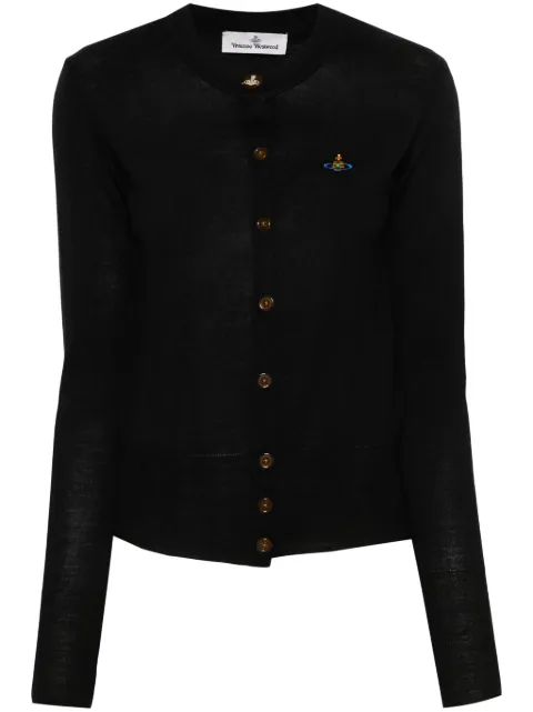 Vivienne Westwood Bea logo-embroidered cardigan Black 1803002PY001A
