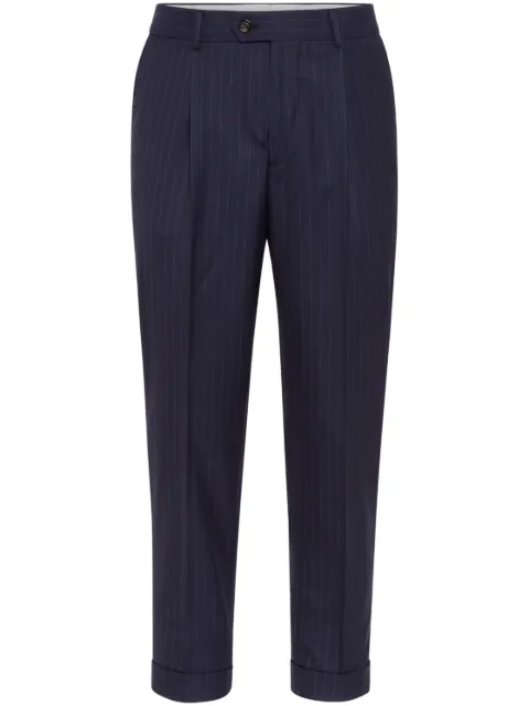 Brunello Cucinelli tapered-leg wool trousers Blue MN474L00HC003