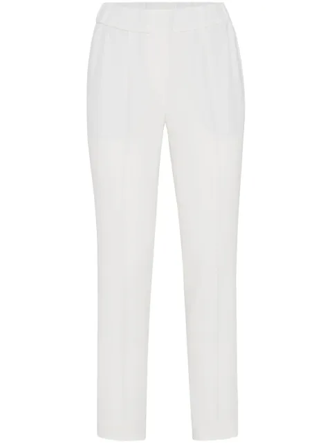 Brunello Cucinelli silk-blend cropped trousers White MA029P1673C600