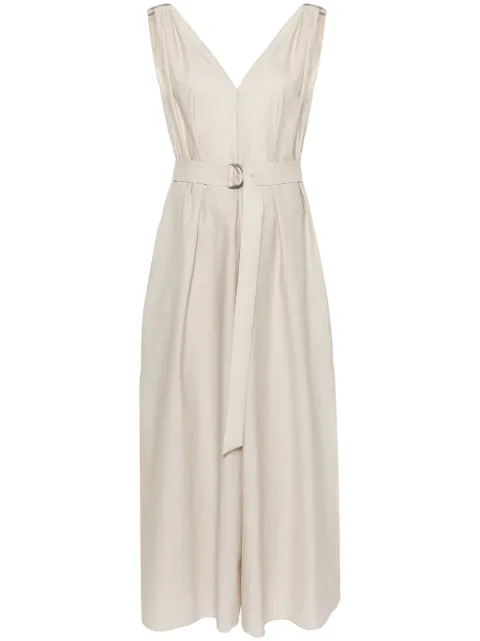 Brunello Cucinelli V-neck belted maxi dress Grey M0F79A5092C9593