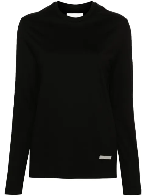 Jil Sander logo-plaque cotton T-shirt Black J02GC0110J20073