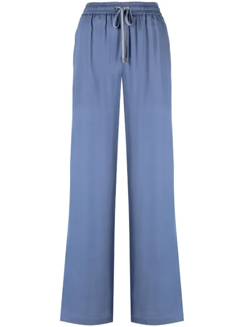 Lorena Antoniazzi satin wide-leg track pants Blue A2369PA31A3612
