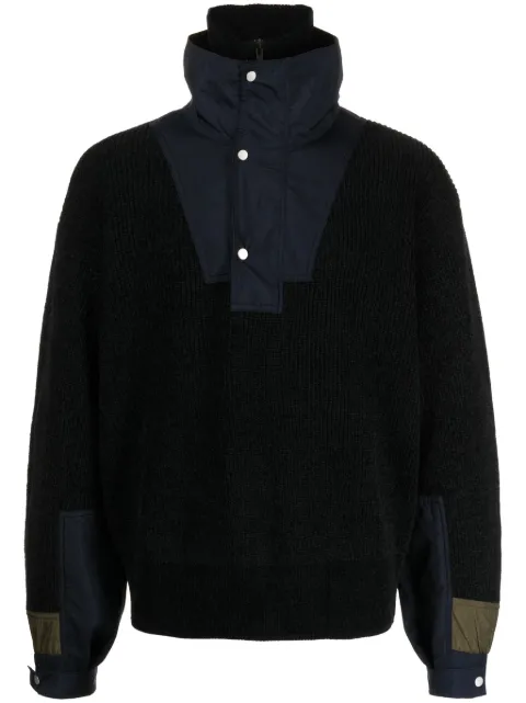 CROQUIS contrast-panel knit jumper Blue 9O1313220