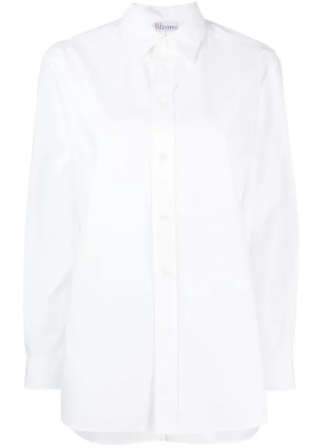 RED Valentino Camicia tie-back cotton shirt White RABM156PD