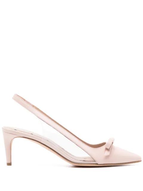 RED(V) pointed-toe leather pumps Pink QS0C04TKG