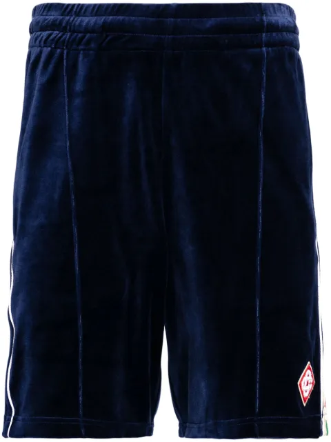 Casablanca Heart Monogram velvet track shorts Blue 2410207158068