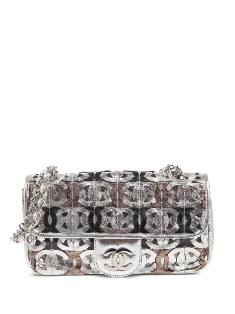 CHANEL Pre-Owned Classic Flap metallic shoulder bag Silver CHANELLASERCUTFLAPBAG