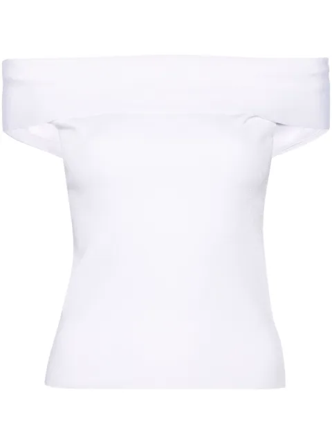 Fabiana Filippi off-shoulder fine-ribbed top White MAD274F365D6550000