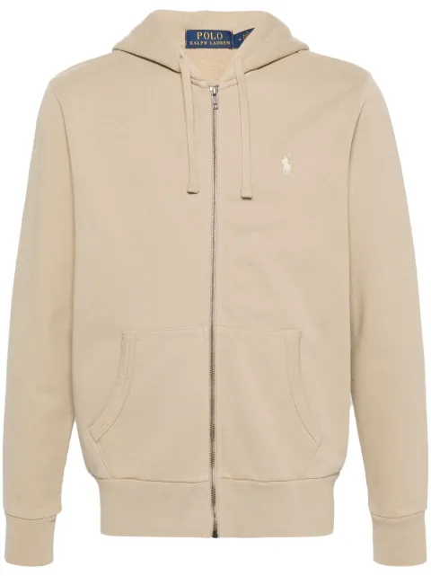 Polo Ralph Lauren Polo-Pony-embroidery zipped hoodie Neutrals 710916692013
