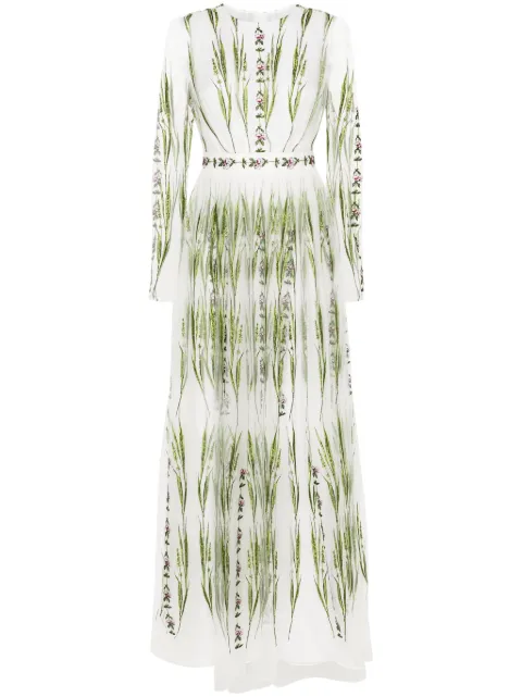 Giambattista Valli floral-embroidered tulle dress Neutrals 24SSPVCA510123EMB