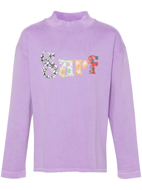 ERL motif-embroidered cotton T-shirt Purple ERL08T009