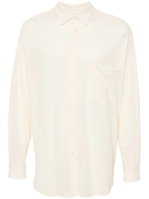 Magliano Intimo log-sleeve ribbed shirt Neutrals R28015523