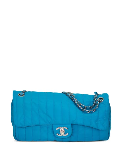 CHANEL Pre-Owned 2012 Classic Flap quilted shoulder bag Blue CHANELBLUEMICROFIBER