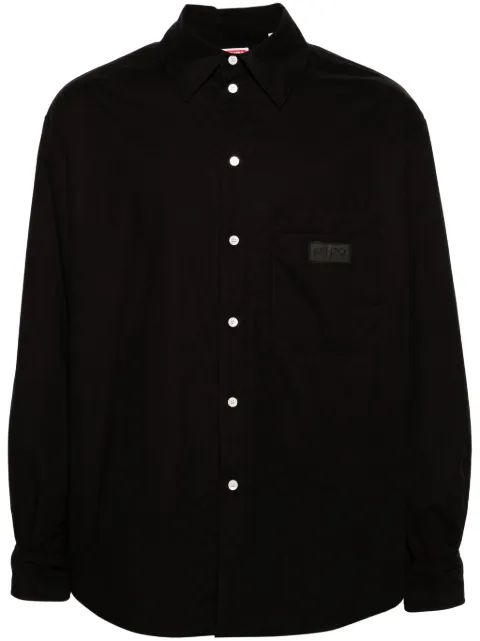 Kenzo logo-patch padded shirt jacket Black FE58CH5259LH