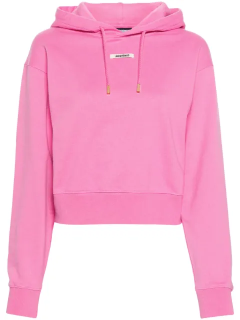 Jacquemus Le Hoodie Gros Grain cotton top Pink 241JS1622341431