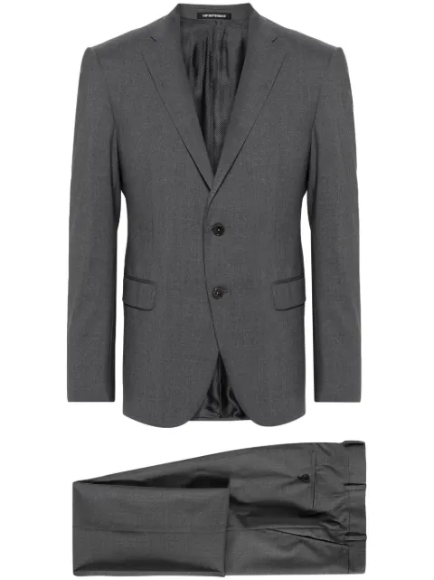Emporio Armani single-breasted virgin wool suit Grey E31VMB01506